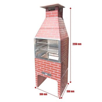 CHURRASQUEIRA 550 PINTADA TIJOLINHO VERMELHA LAURINDOS